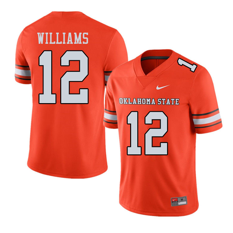 Men #12 Kanion Williams Oklahoma State Cowboys College Football Jerseys Sale-Alternate Orange